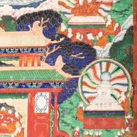 A Mongolian Thangka Depicting Stories from the Life of Buddha