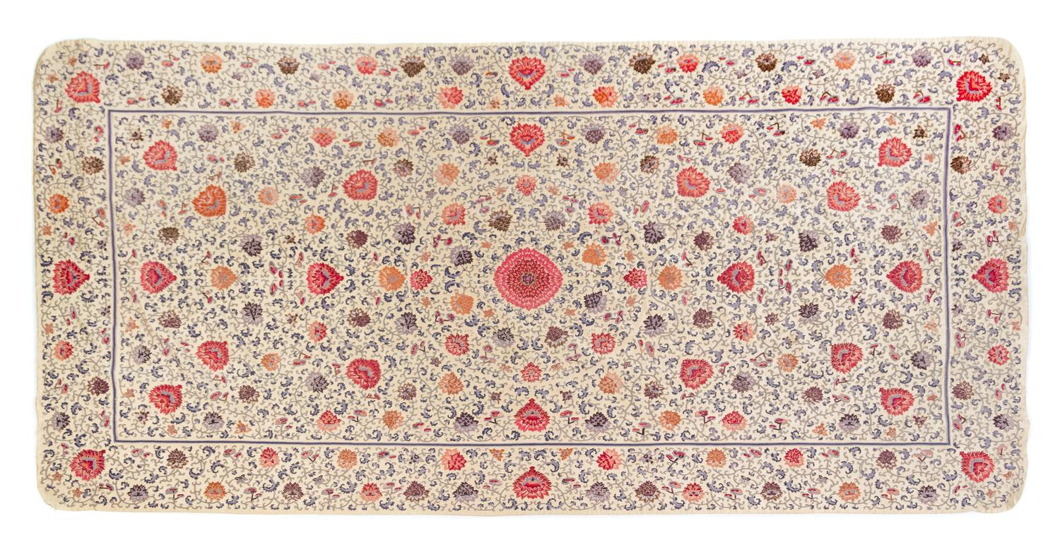 A Yellow Silk Kang Cover 18TH/19TH CENTURY 96 x 52 inches. — 18TH/19TH CENTURY