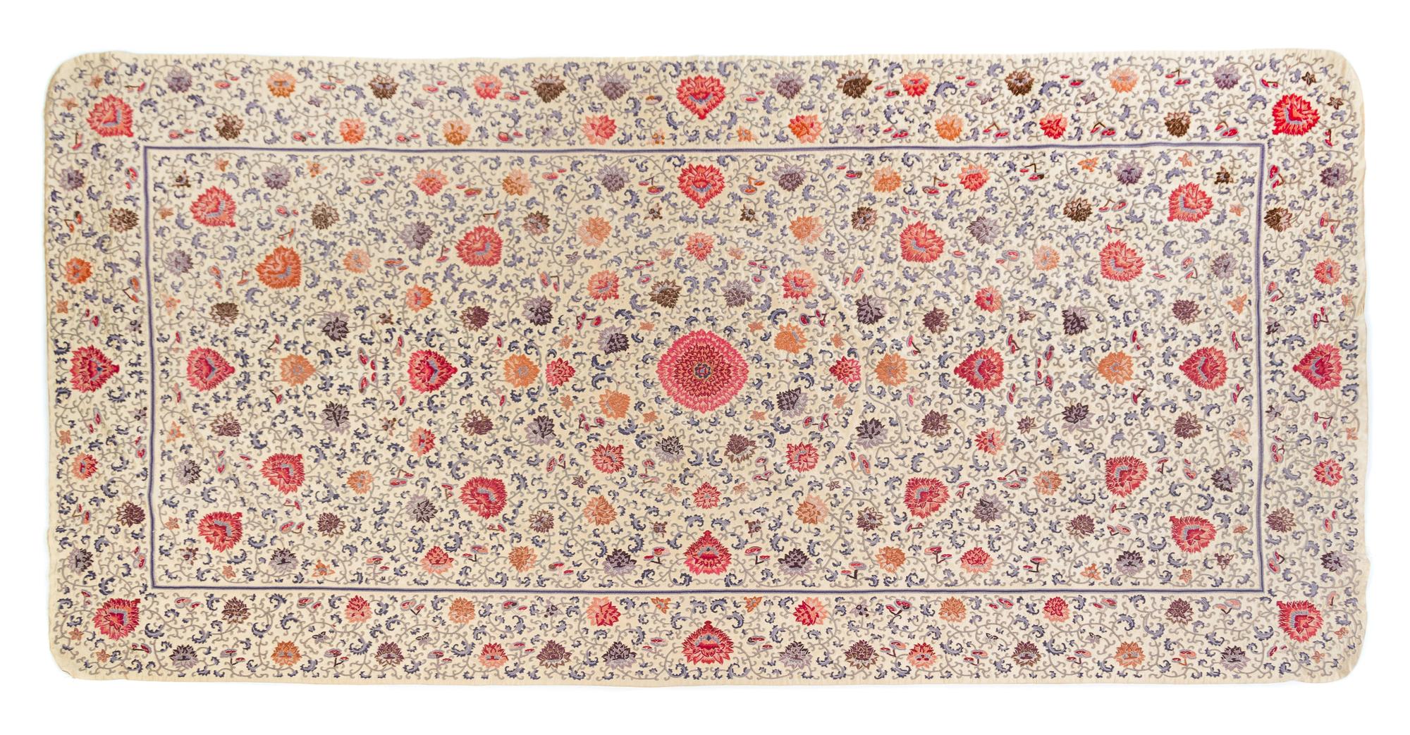 A Yellow Silk Kang Cover 18TH/19TH CENTURY 96 x 52 inches. — 18TH/19TH CENTURY