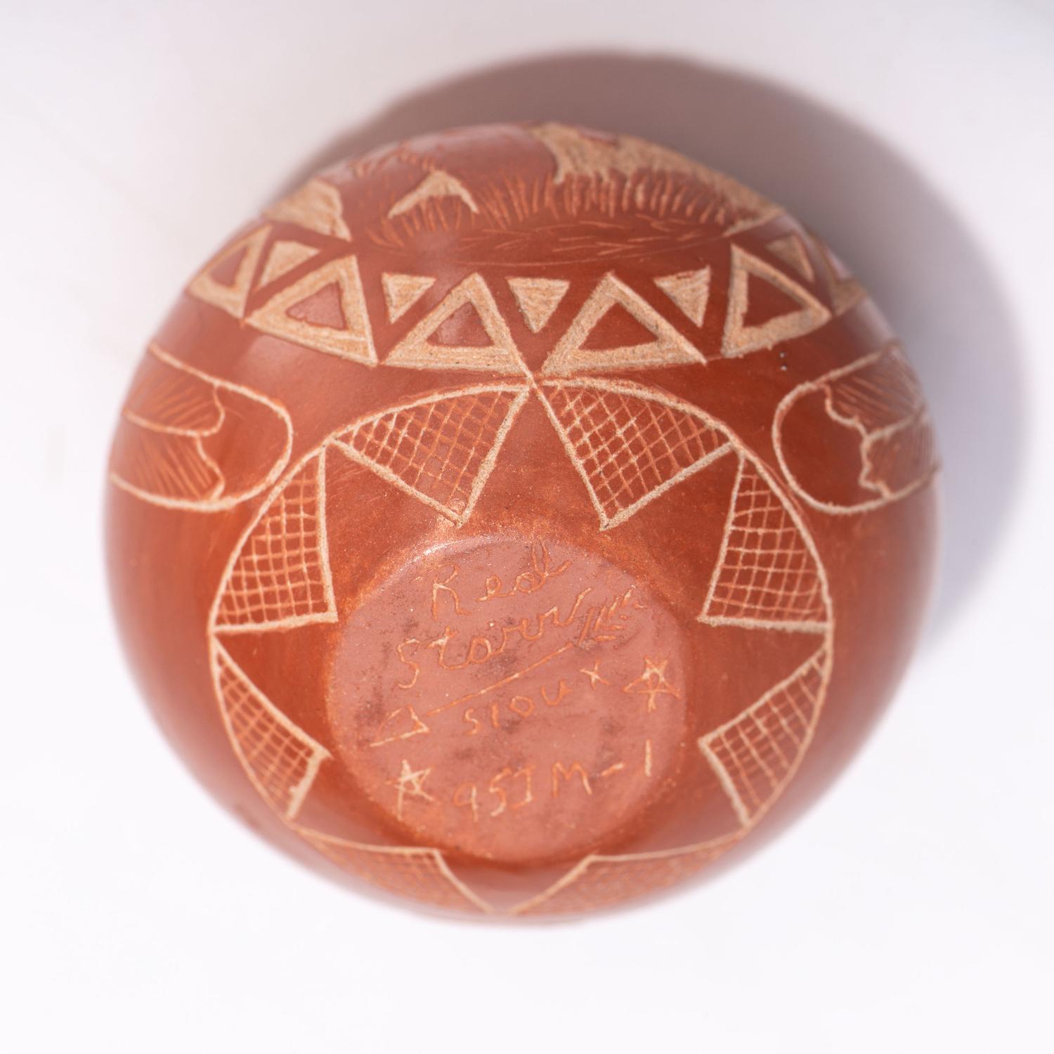 Sgraffito Seed Jar