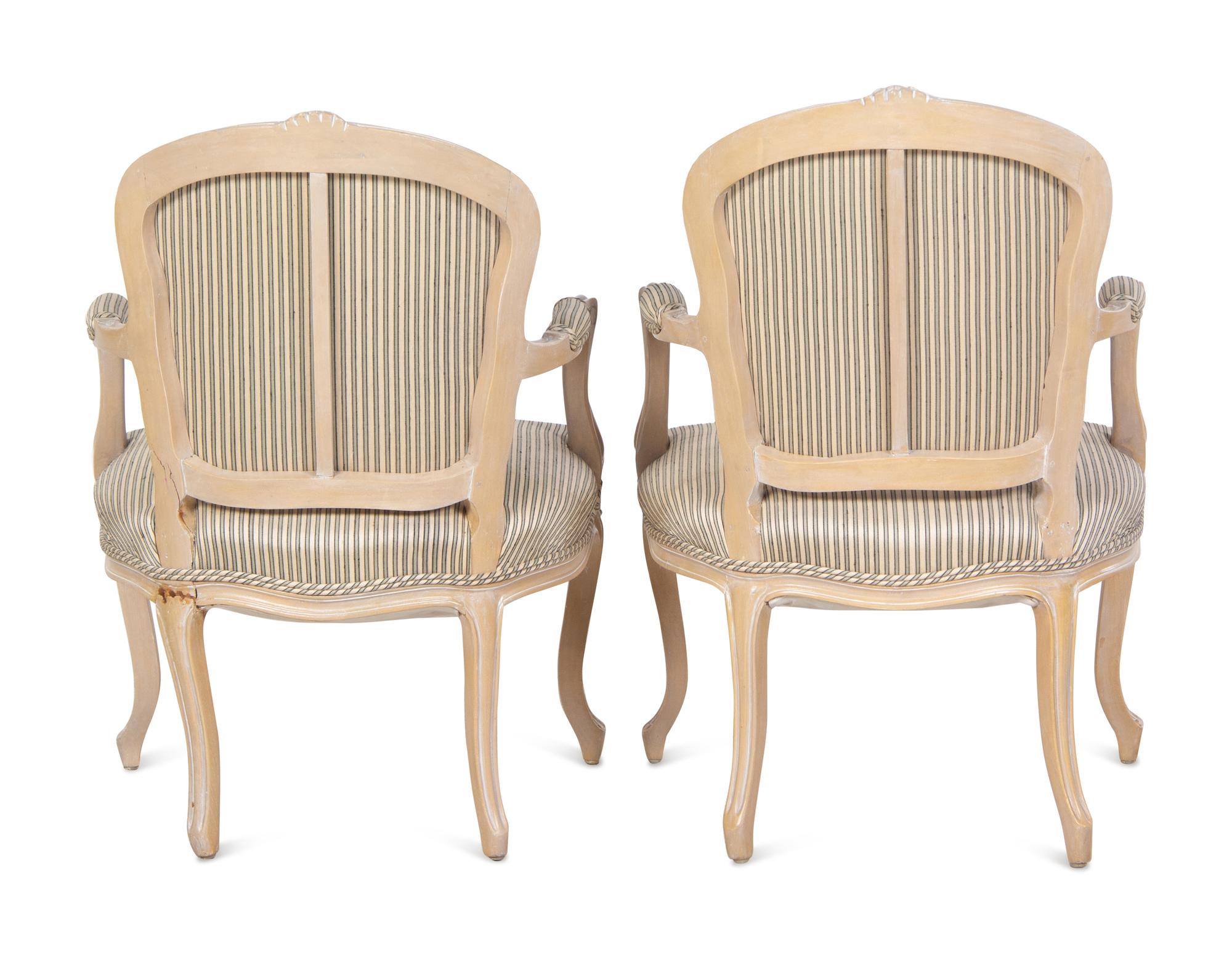 A Set of Four Louis XV Style Painted Fauteuils