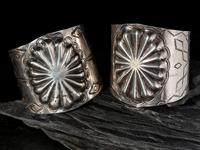 Navajo Wide Silver Cuff Bracelets