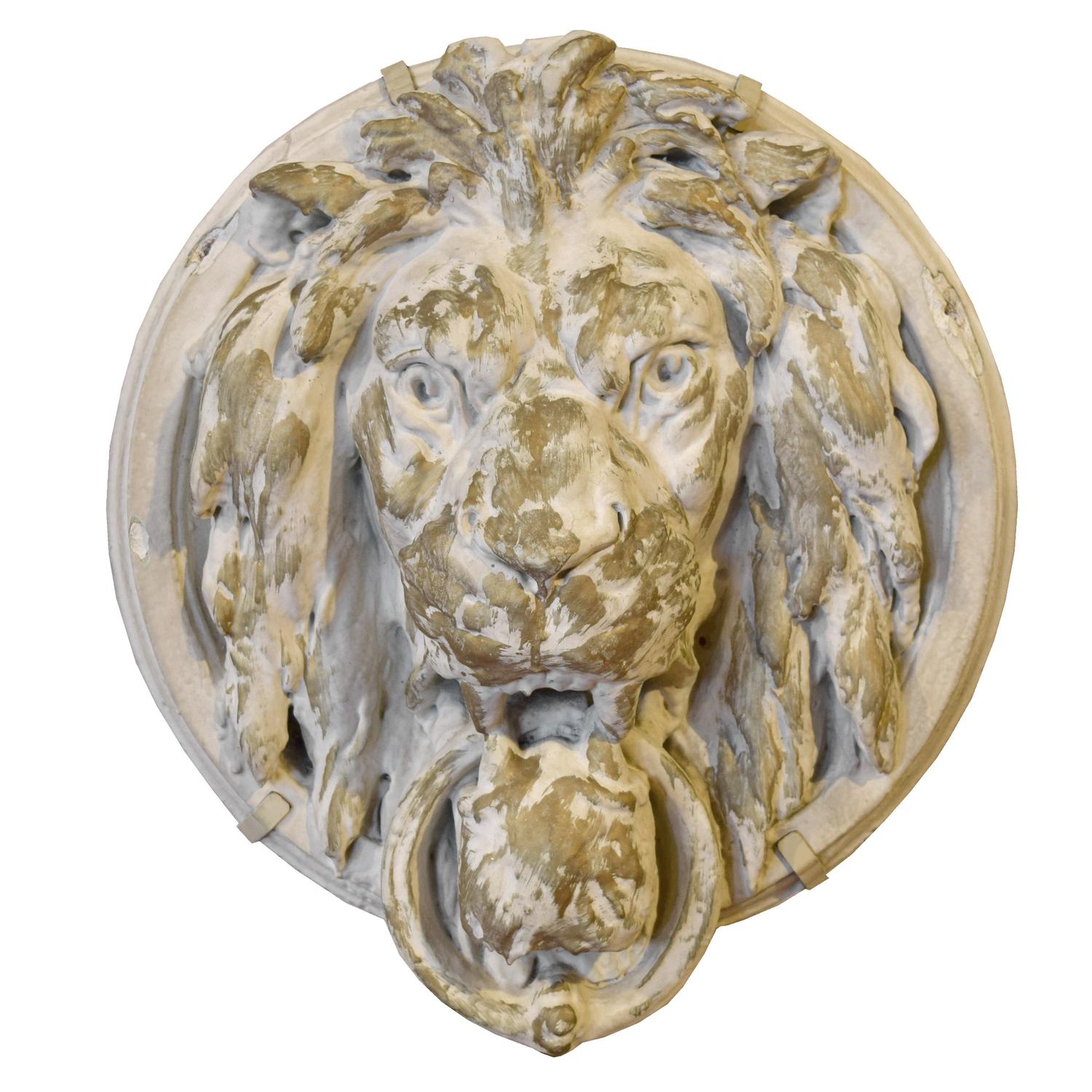 A Composition Lion Head from the Julian Theater, Chicago, IL. 17" W x 8.5" D x 20" H — United States, Circa 1909