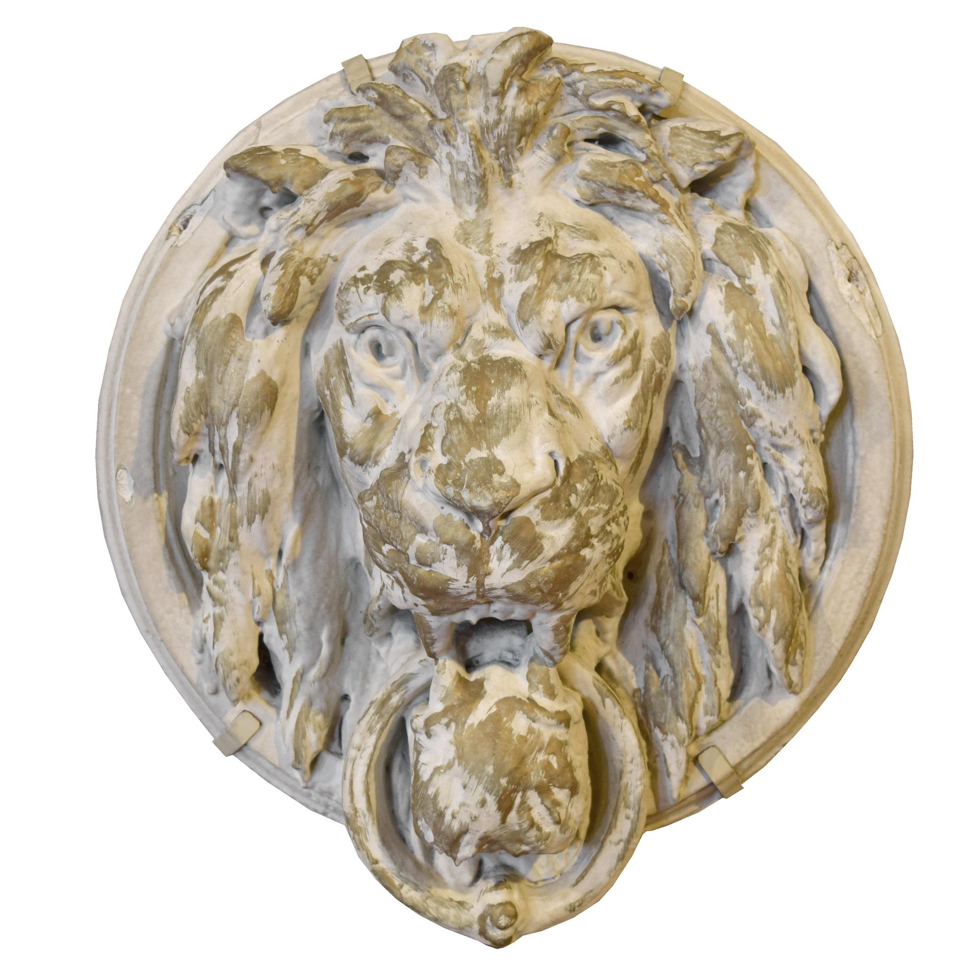 A Composition Lion Head from the Julian Theater, Chicago, IL. 17" W x 8.5" D x 20" H — United States, Circa 1909