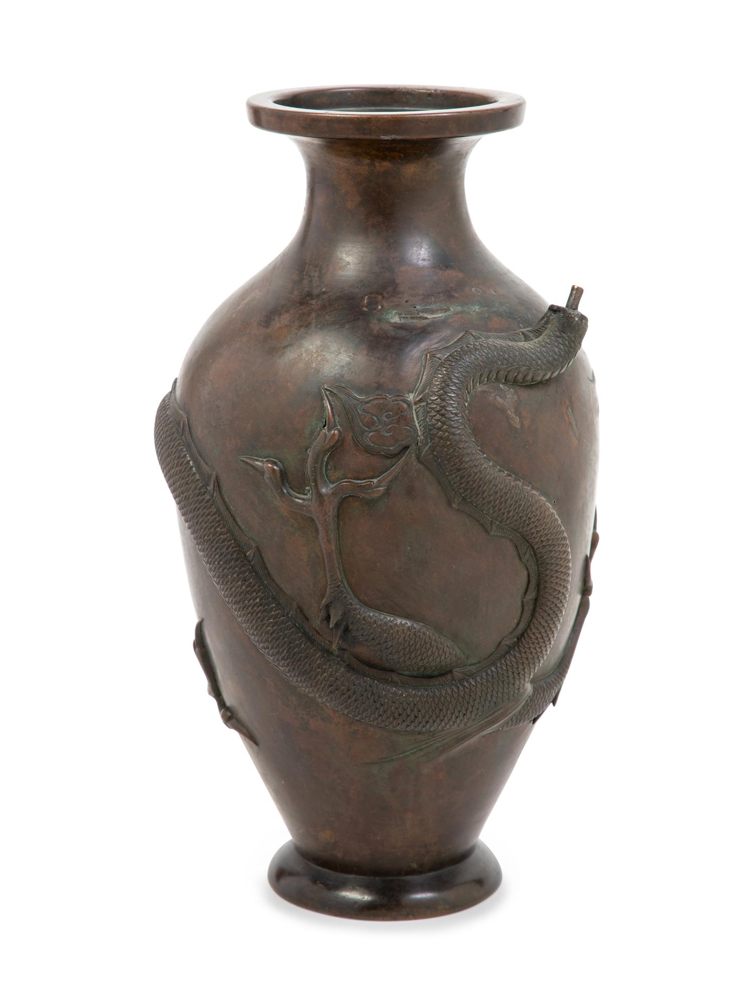 A Japanese Cast Bronze Vase