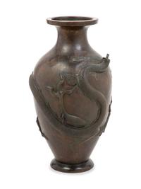 A Japanese Cast Bronze Vase