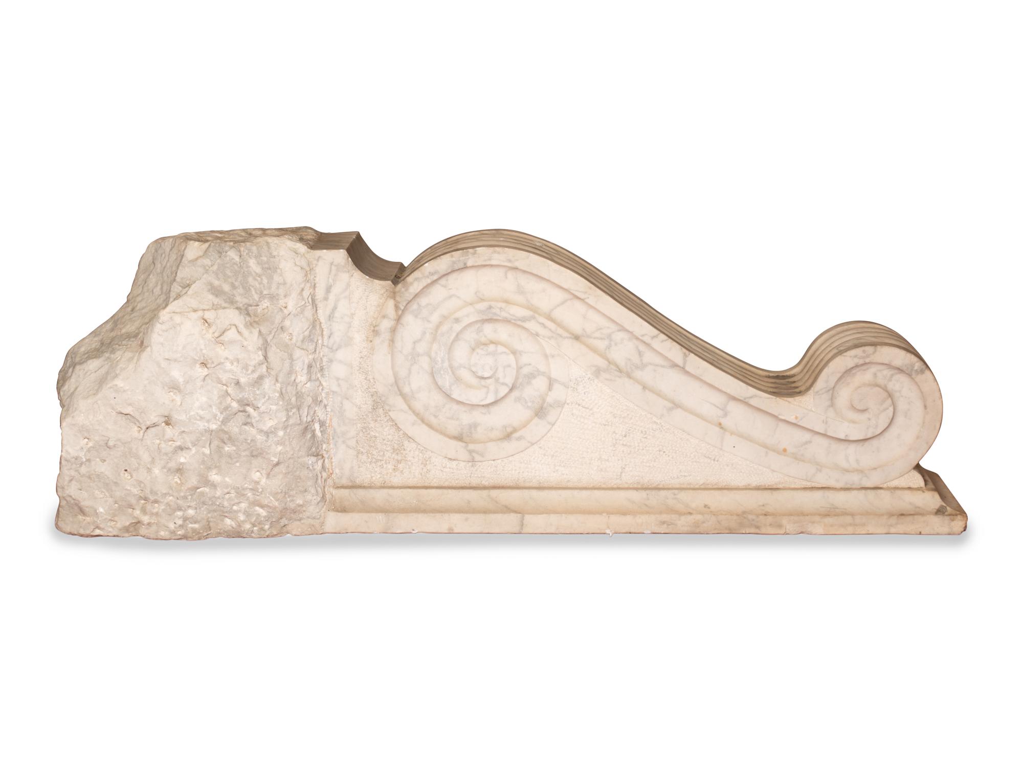 A Pair of Italian Carved Marble Corbels