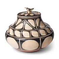 Robert Tenorio (Kewa, b. 1950) — Lidded Pottery Jar, with Avian Finial