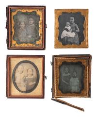 [EARLY PHOTOGRAPHY]. 32 sixth plate and quarter plate daguerreotypes of siblings, mostly sisters.