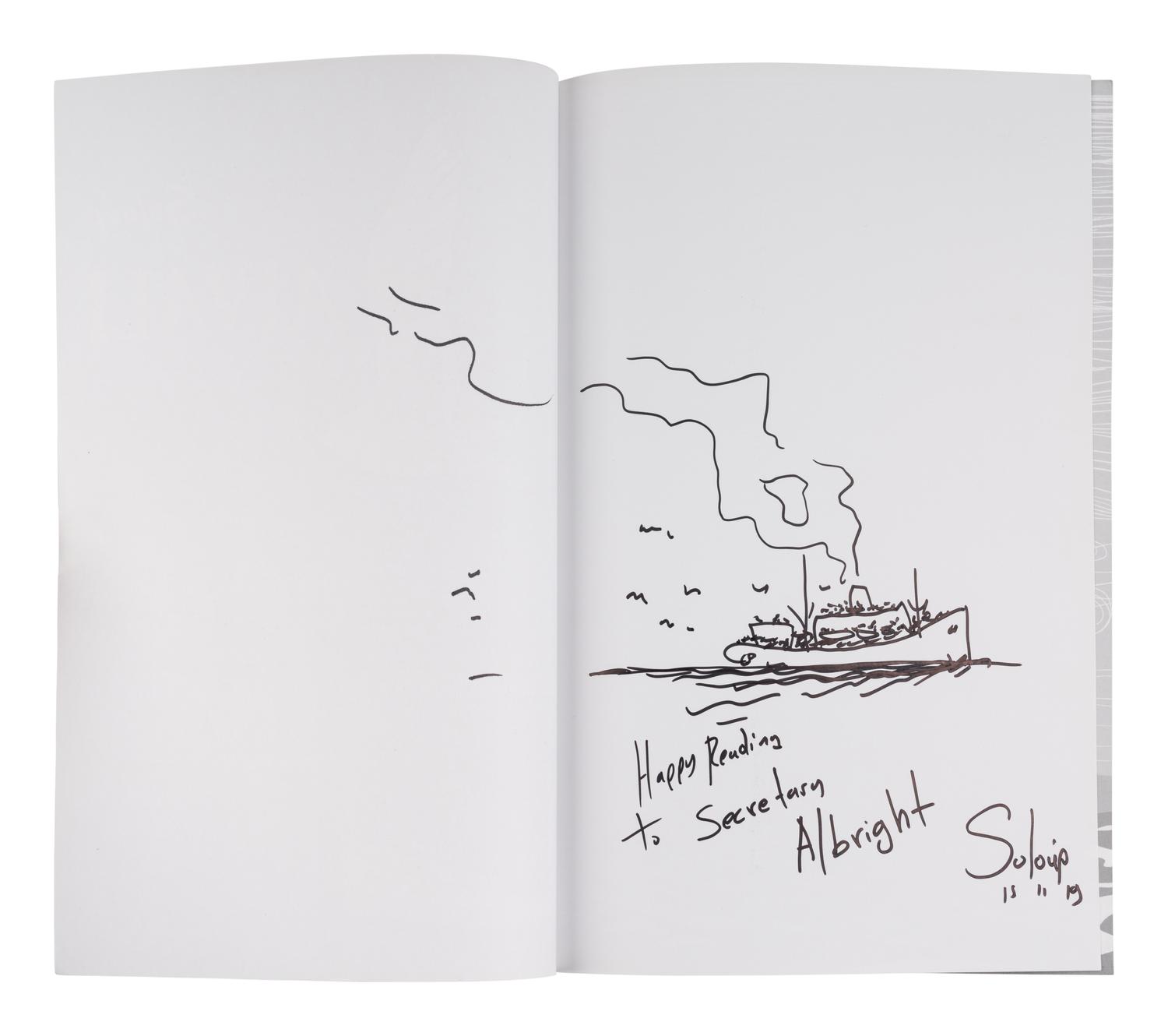 ILLUSTRATED BOOKS A group of 8 illustrated works related to activism, design, history, and travel, a few INSCRIBED TO SECRETARY ALBRIGHT: