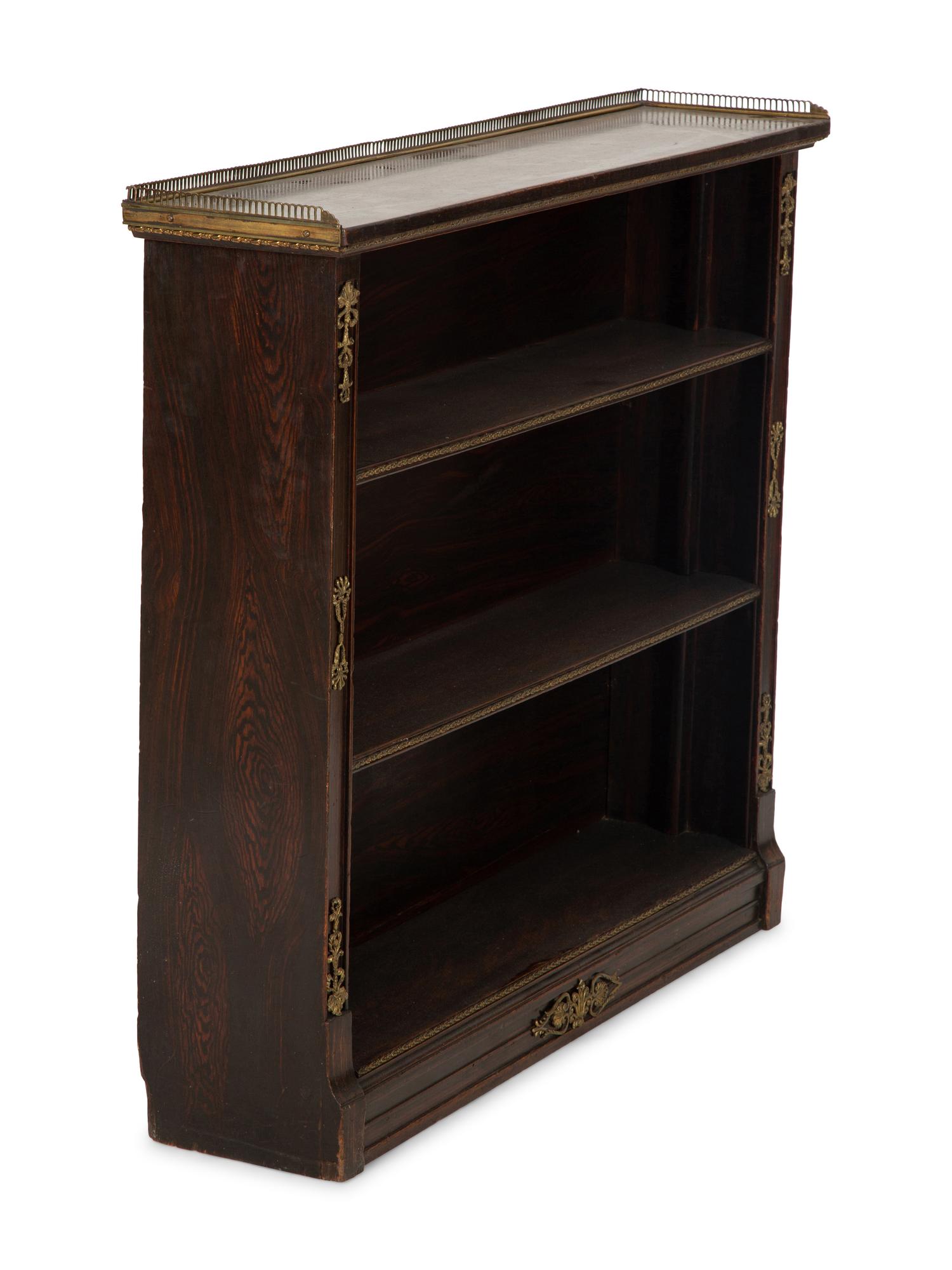 A French Empire Style Gilt Metal Mounted Rosewood Bibliotheque
