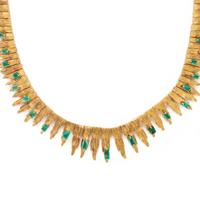 YELLOW GOLD AND EMERALD FRINGE NECKLACE