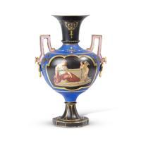 A Neoclassical Style Painted and Parcel-Gilt Urn