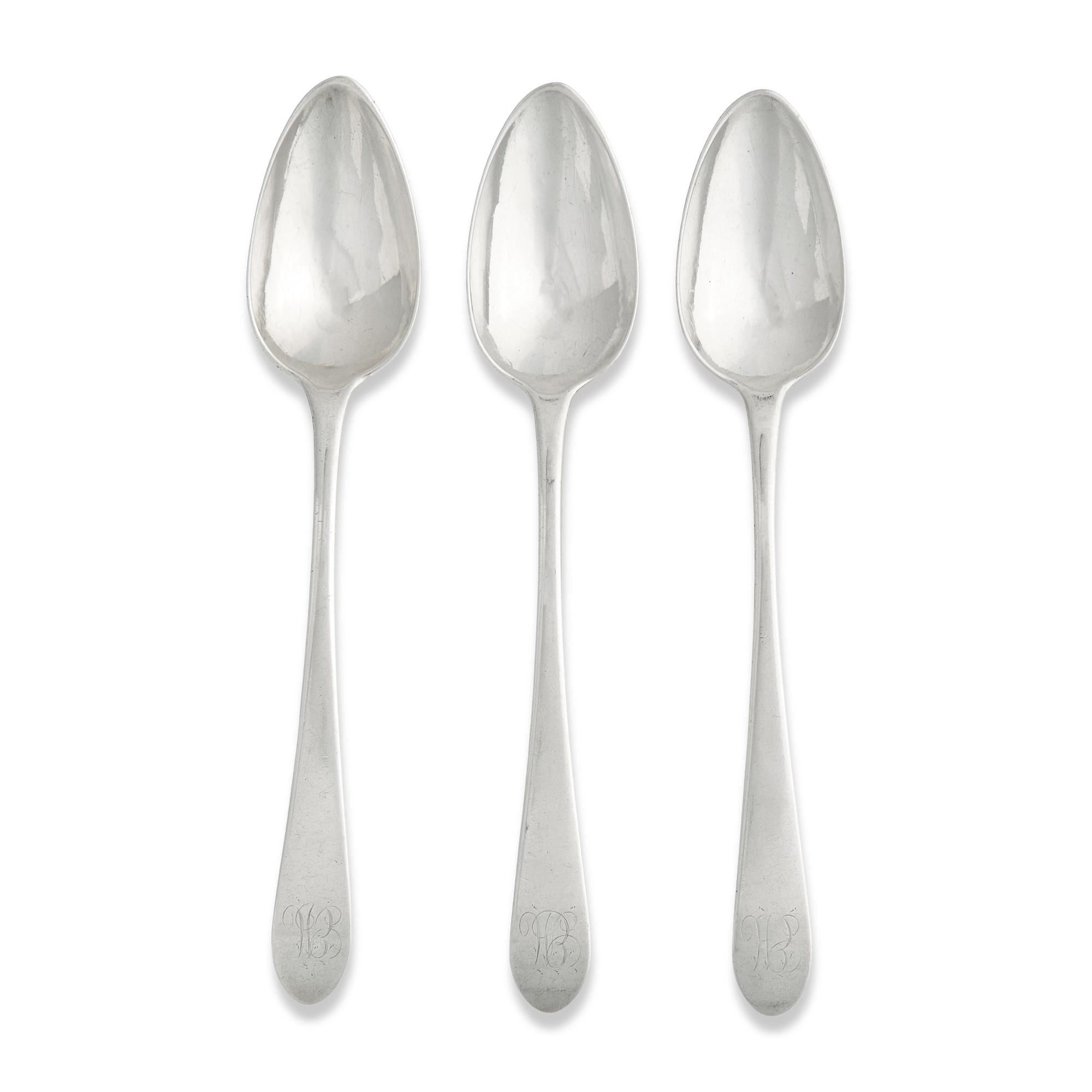 Three Federal Silver Teaspoons