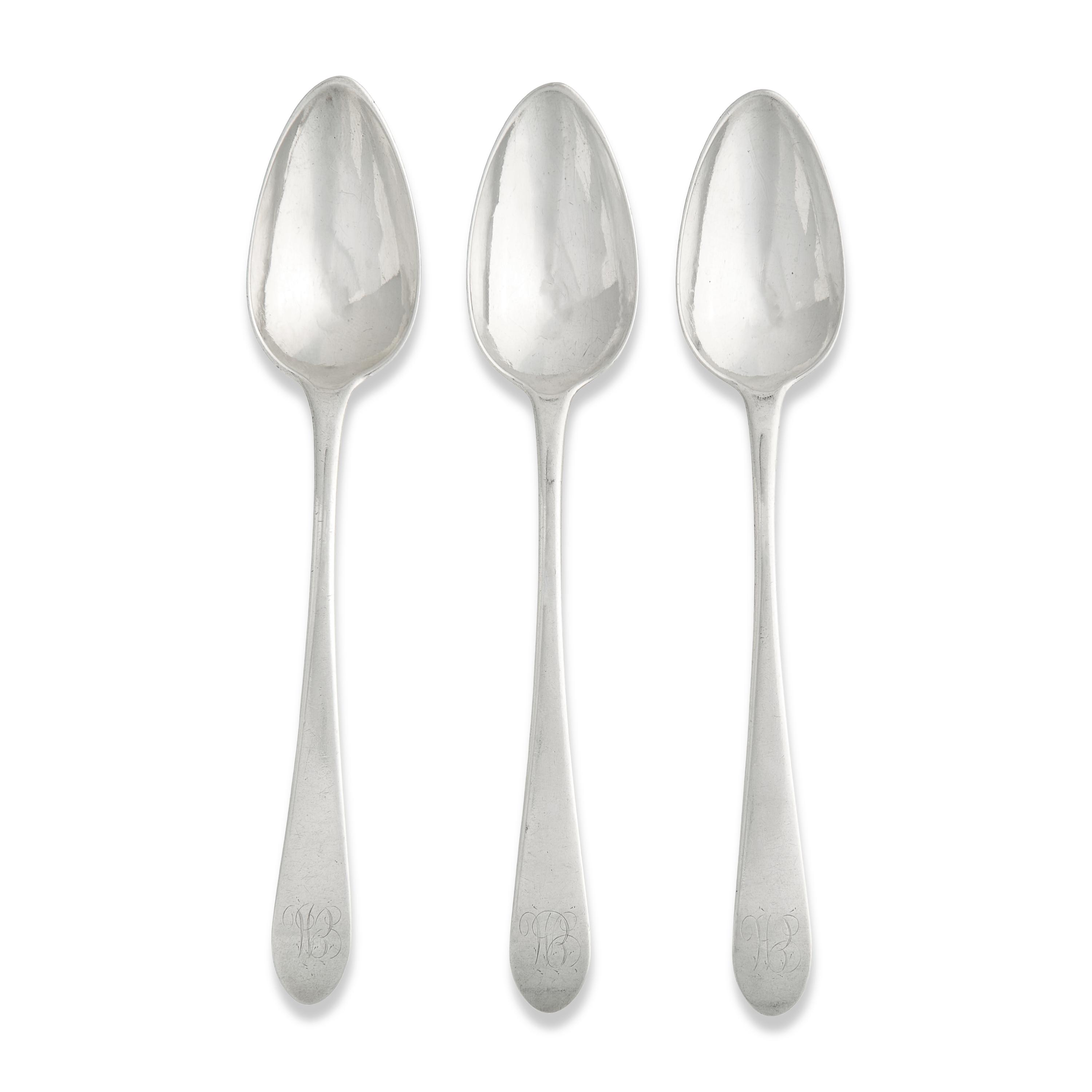 Three Federal Silver Teaspoons