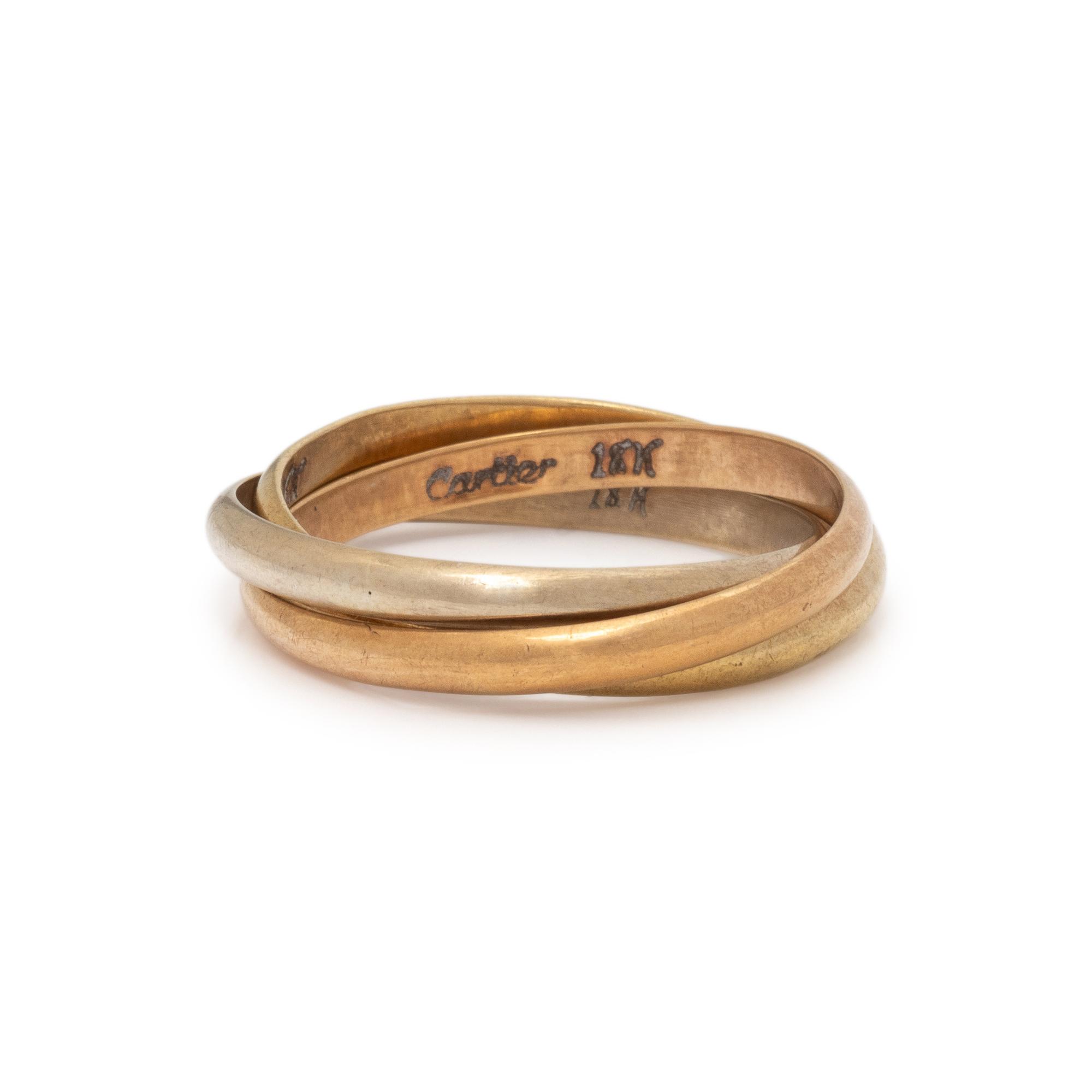 CARTIER, TRICOLOR GOLD 'TRINITY' RING