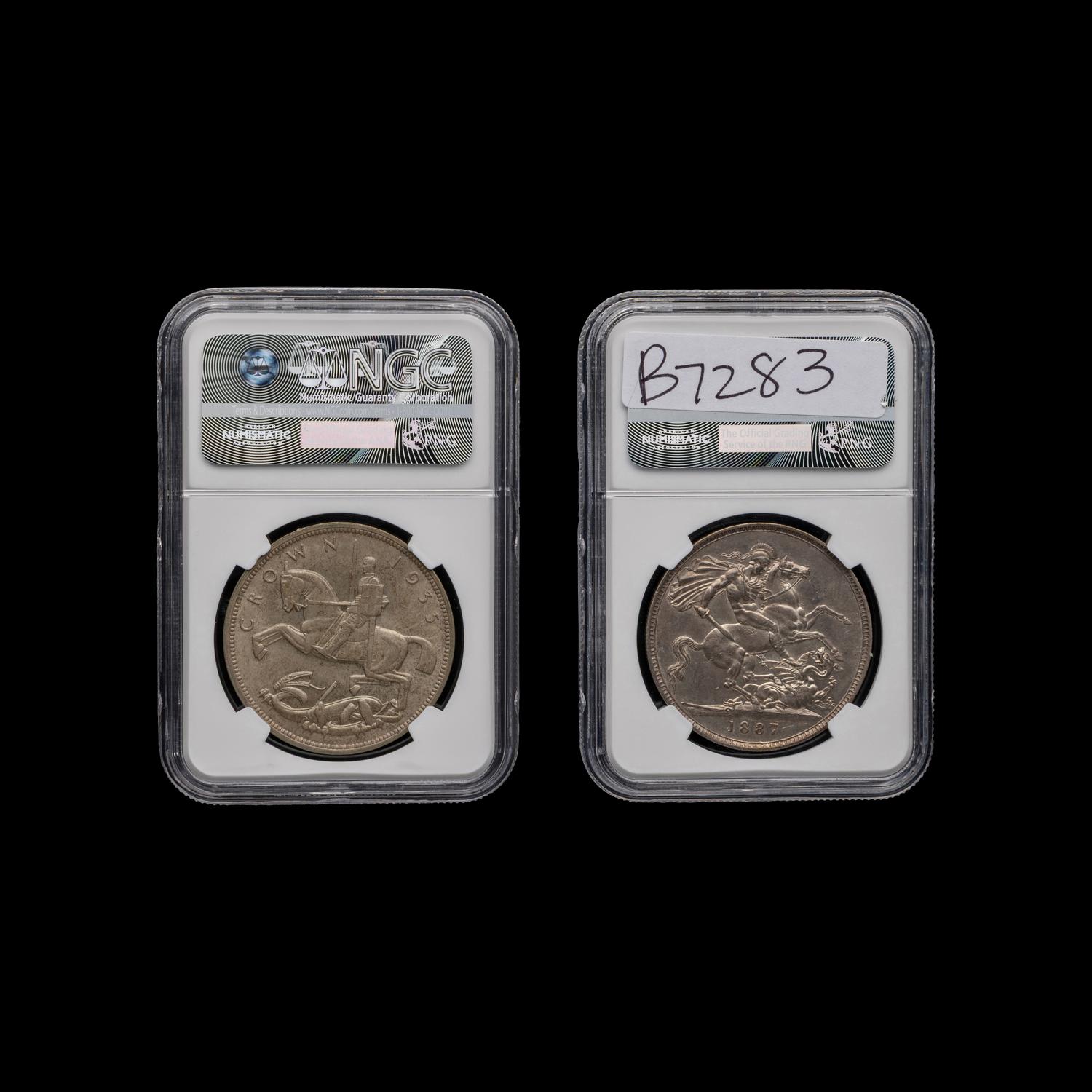 [GREAT BRITAIN] Two Graded Crown Coins