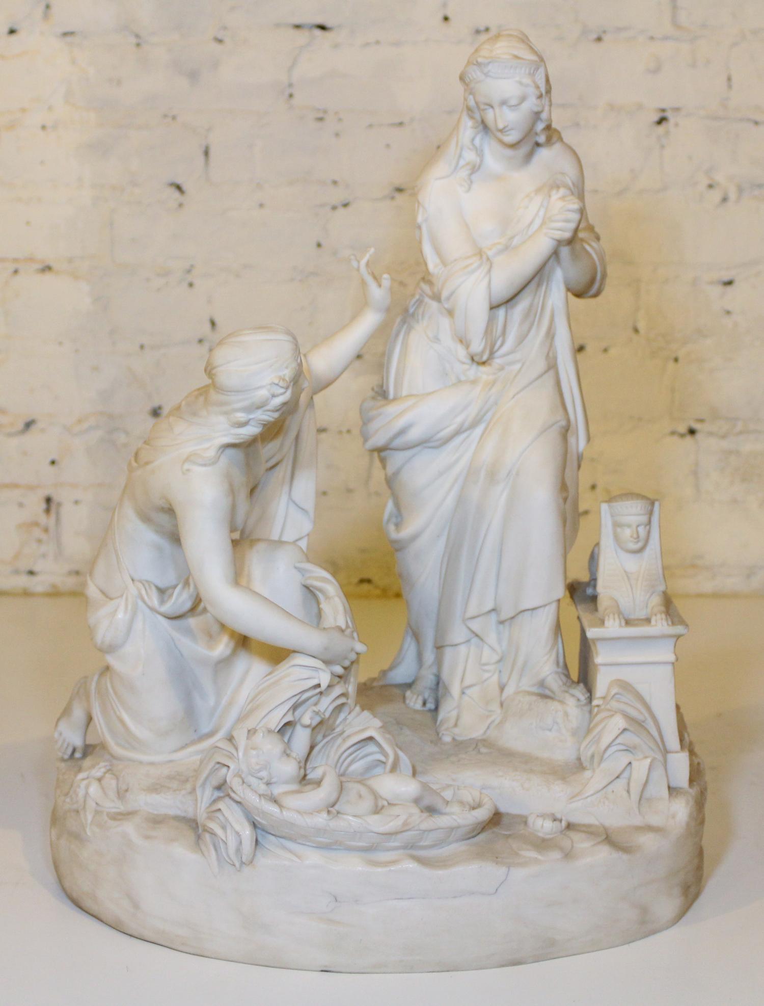 A Bisque Figural Group Height 20 inches.