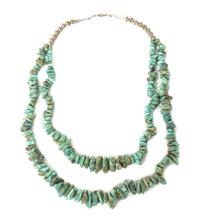 A Santo Domingo Two Strand Turquoise Nugget Necklace Length 28 inches.