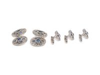 BUCCELLATI, WHITE GOLD AND SAPPHIRE DRESS SET