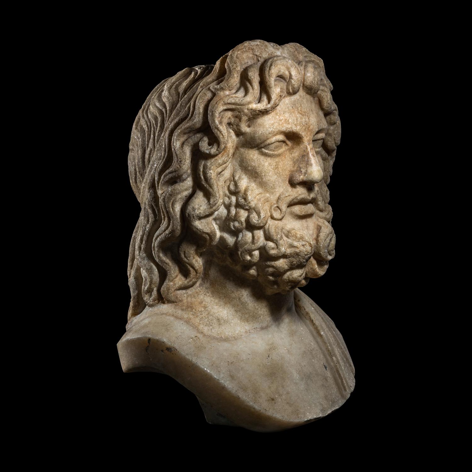 A Roman Marble Head of a God