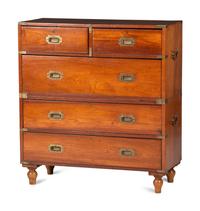 An English Mahogany Brass Banded Campaign Chest