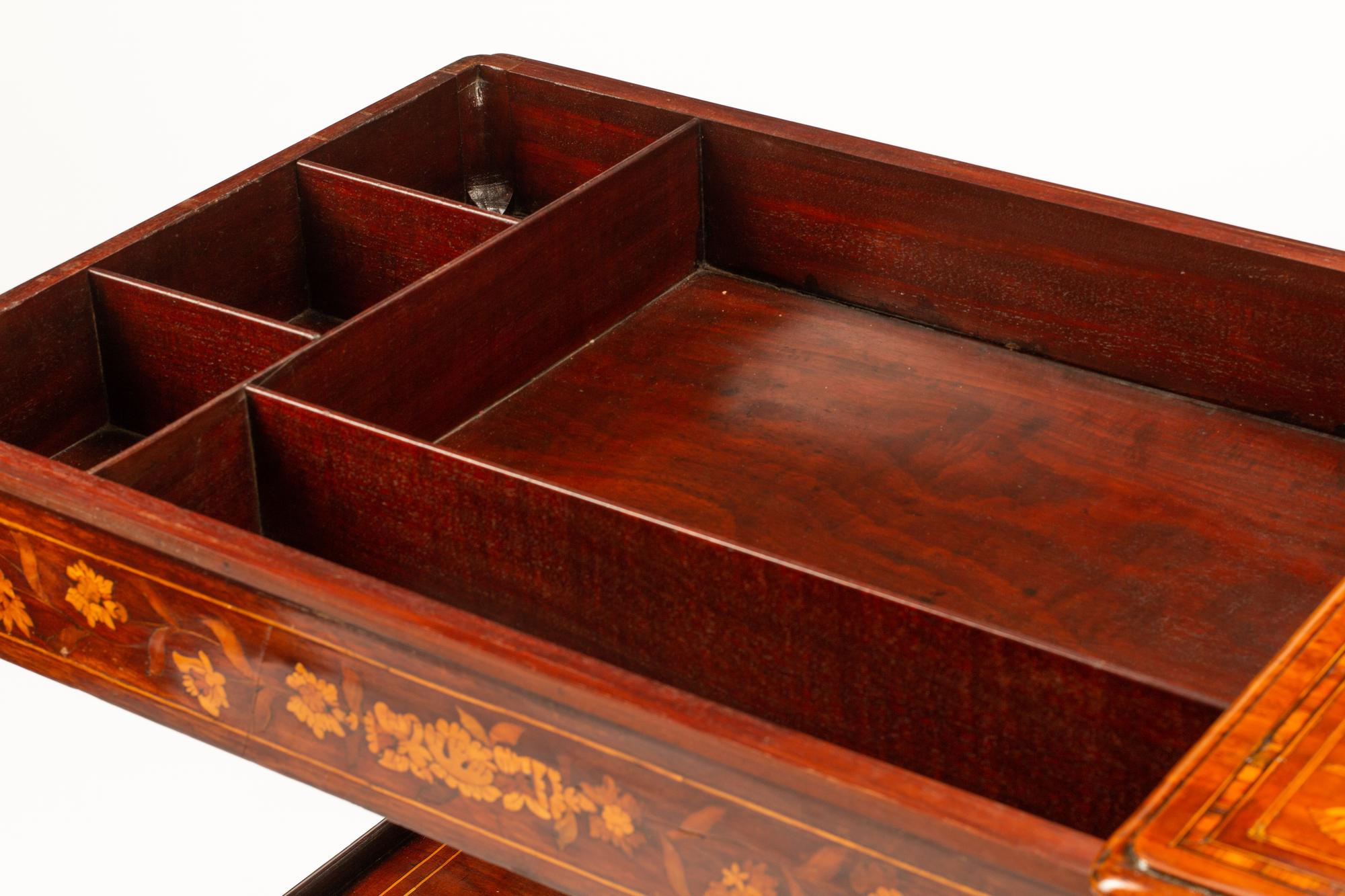 A Dutch Marquetry Slide-Opening Work Table