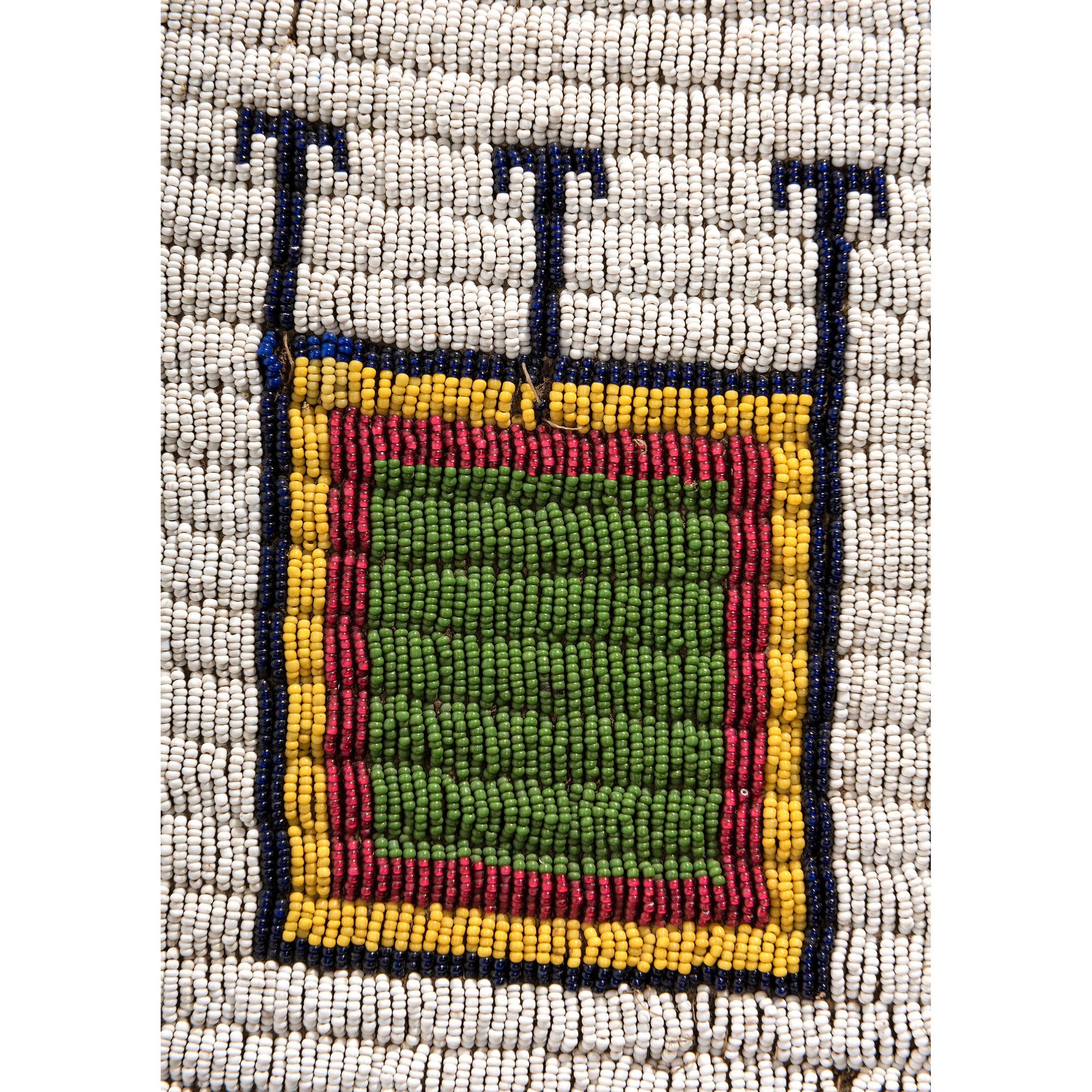 Sioux Child's Beaded Buffalo Hide Pictorial Vest
