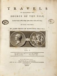 BRUCE, James (1730-1794). Travels to Discover the Source of the Nile, in the Years 1768...1773 . -- Select Specimens of Natural History collected... [Appendix]. Edinburgh: G. G. J. & J. Robinson, 1790.