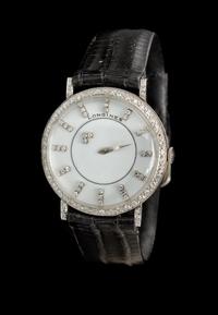 An 18 Karat White Gold and Diamond Ref. 167B Mystery Wristwatch, Longines,