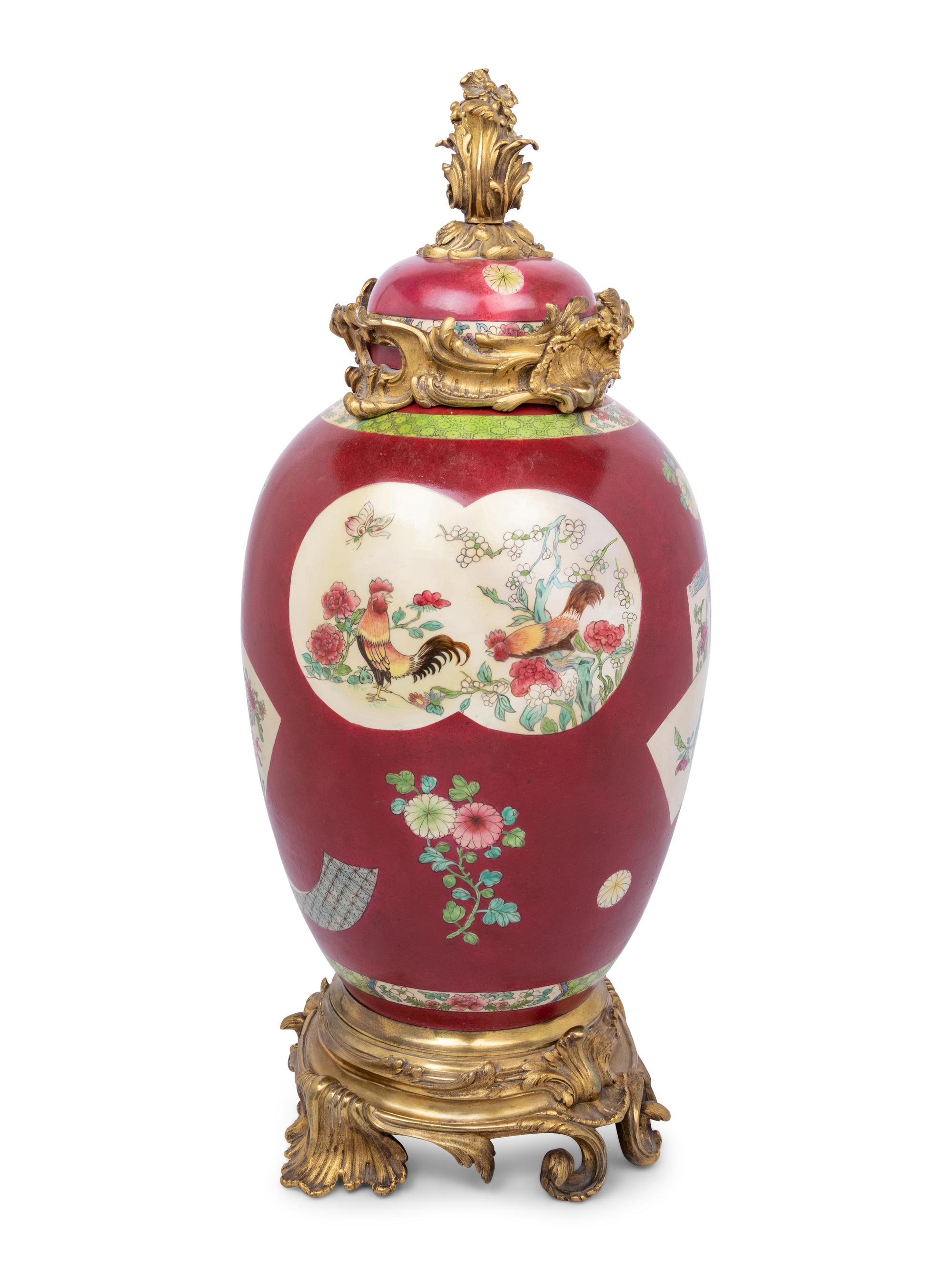 A Continental Gilt Bronze Mounted Chinese Porcelain Vase