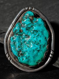 Southwestern-style Sterling Silver and Turquoise Nugget Bolo Slide