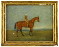 Anglo/American School 19th century two portraits of race horses with jockeys