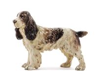 An Austrian Cold-Painted Bronze Model of a Spaniel Height 5 7/8 inches. — CIRCA 1900