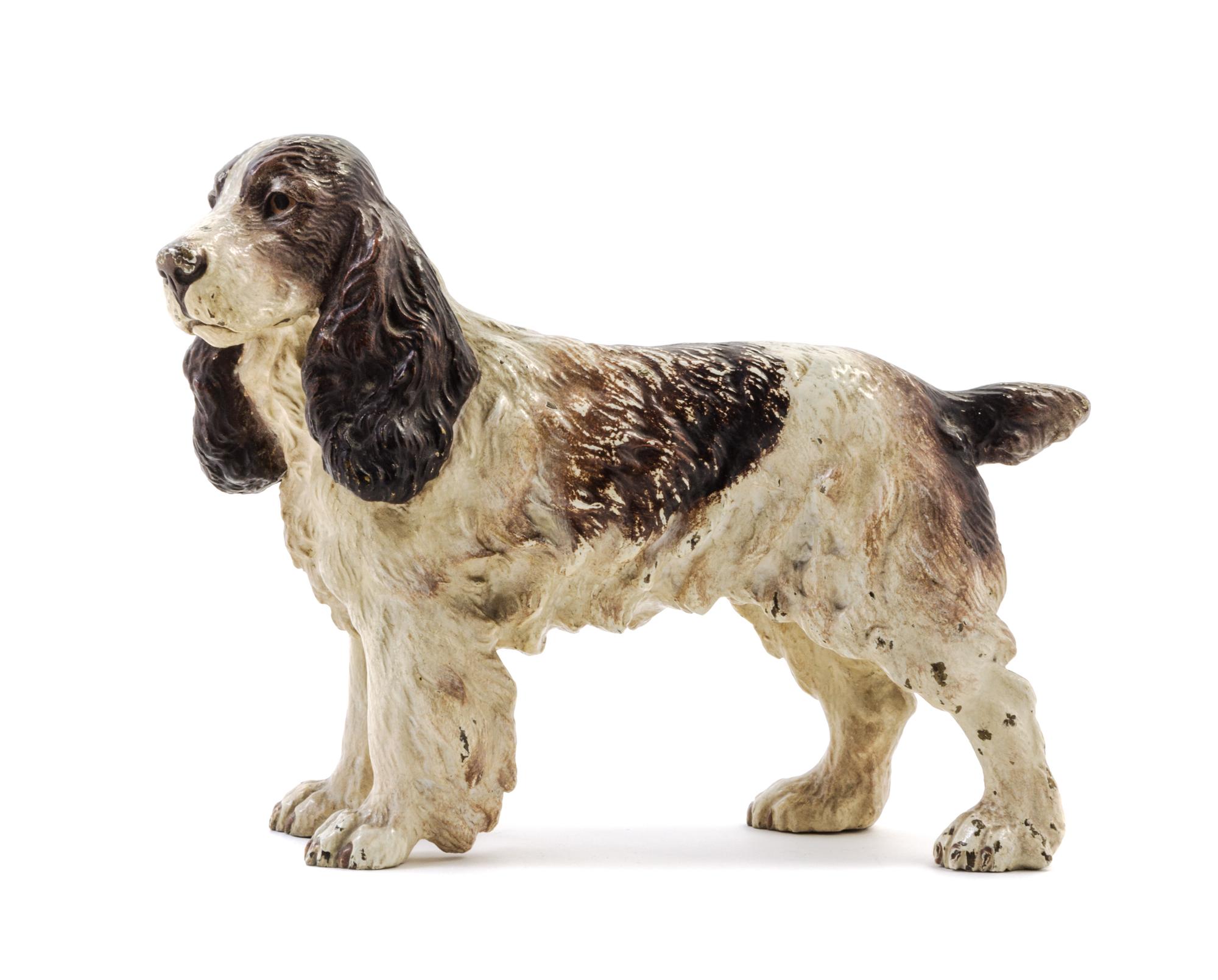 An Austrian Cold-Painted Bronze Model of a Spaniel Height 5 7/8 inches. — CIRCA 1900