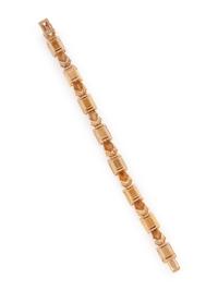 RETRO, YELLOW GOLD AND CITRINE BRACELET