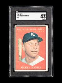 A Group of Three Graded 1961 Topps Mickey Mantle Baseball Cards