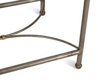 A Pair of Modernist Steel and Brass Glass-Top Side Tables — 20th Century