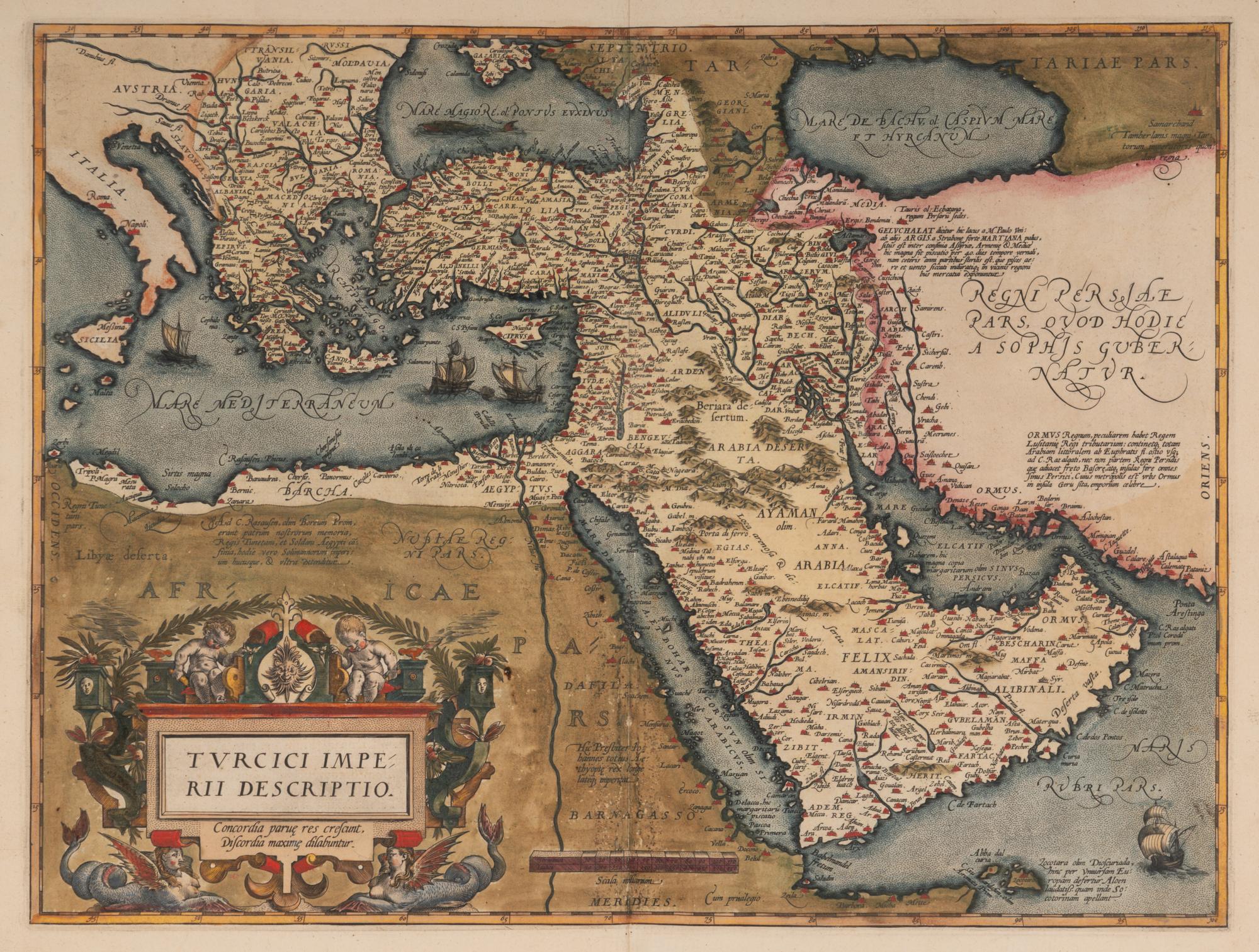 [MAP]. ORTELIUS, Abraham (1527-1598). Turcici Imperii Descriptio . Antwerp, 1592.