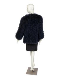 Saint Laurent Rive Gauche Blue Feather Jacket, 1970-80s
