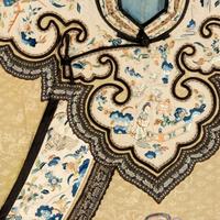 A Chinese Yellow Ground Embroidered Silk Lady's Jacket, 19th Century 清中期 黃地團花紋女大襟