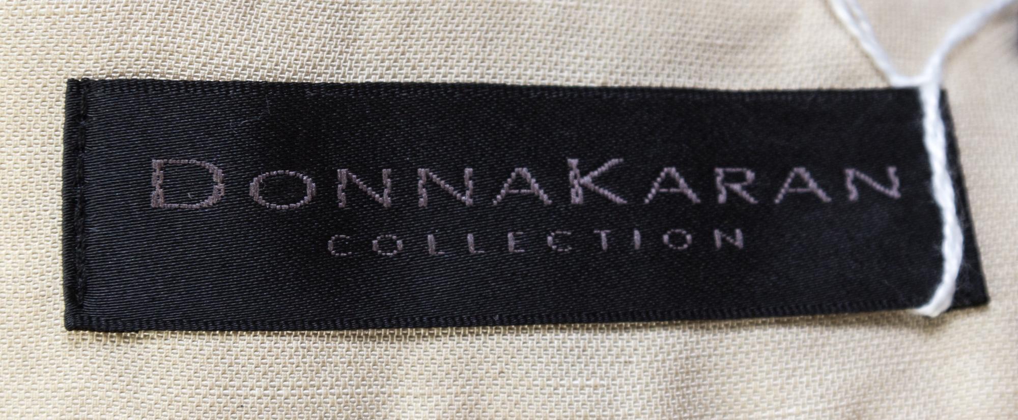 A Donna Karan Tan Linen Blend Suit, Size 2.