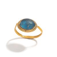 A Merovingian Gold and Blue Glass Finger Ring