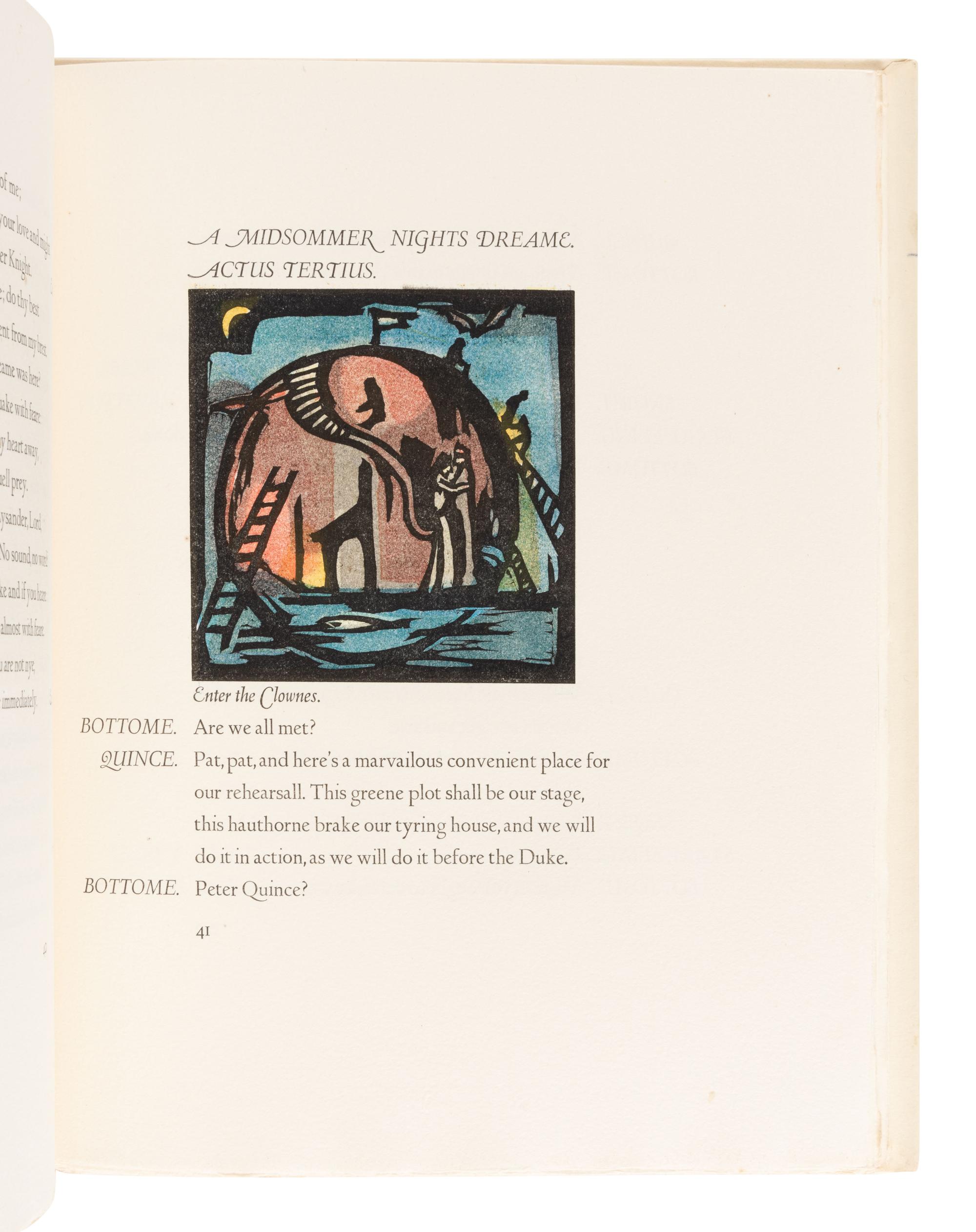 [GRABHORN PRESS]. SHAKESPEARE, William (1564-1616). A Midsommer Nights Dreame . San Francisco: The Grabhorn Press, 1955.