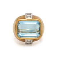 BORIS LEBEAU, AQUAMARINE AND DIAMOND RING