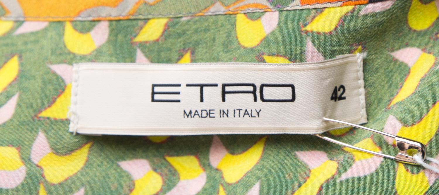 An Etro Multicolor Silk Dress, SIze 42.