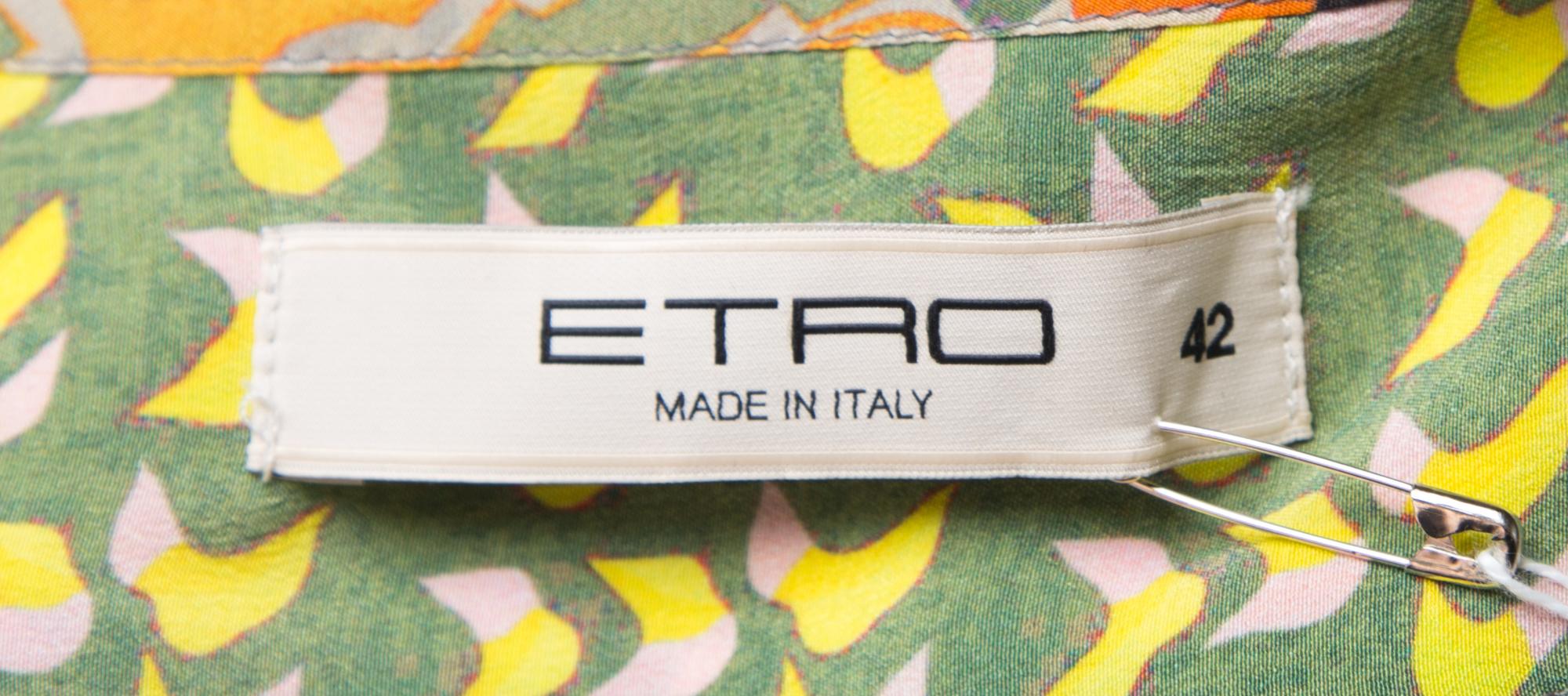 An Etro Multicolor Silk Dress, SIze 42.