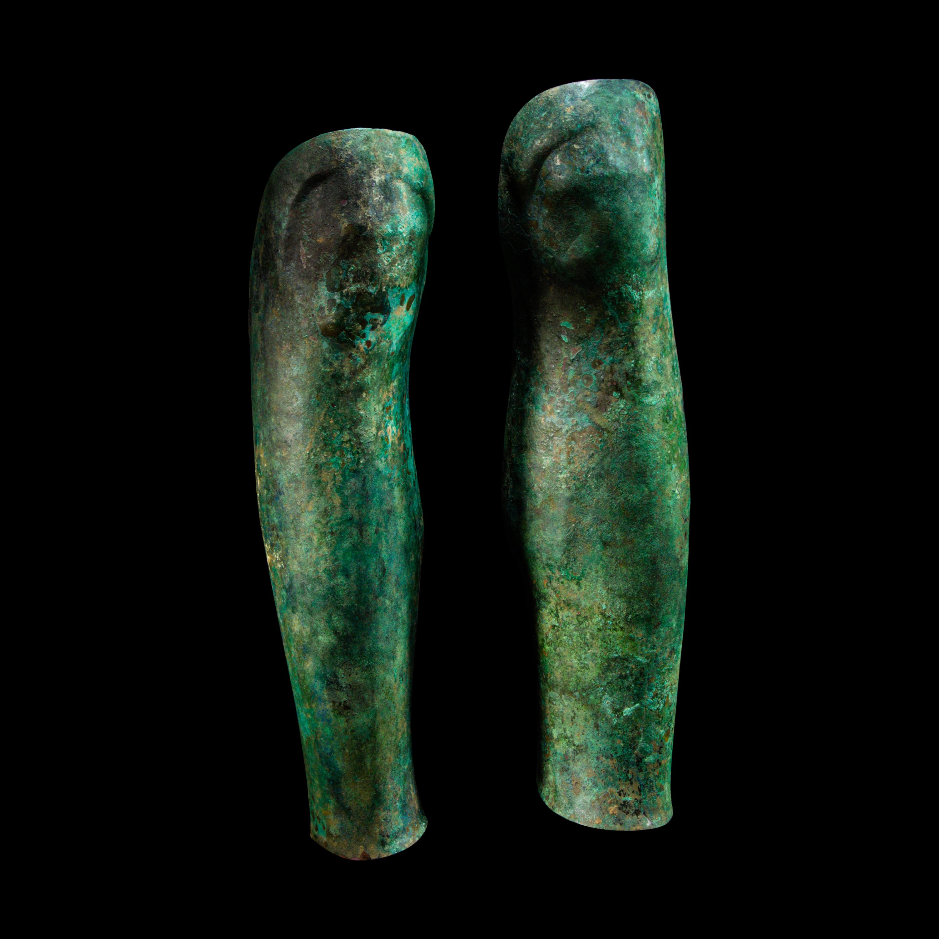 A Pair of Greek Bronze Greaves