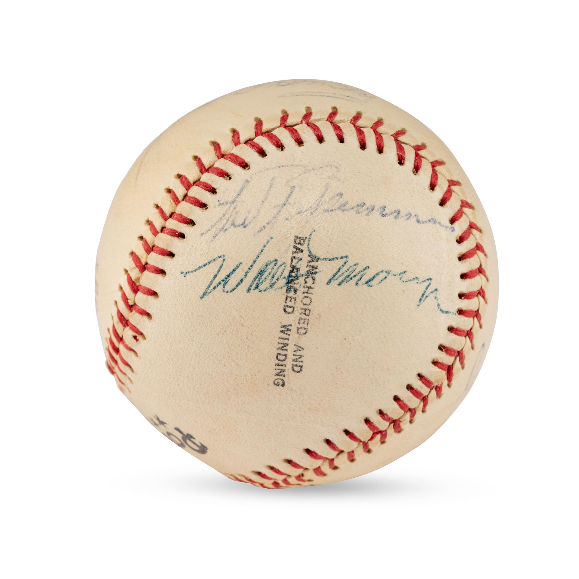 A 1943 Multi Signed Autograph Baseball Featuring Rogers Hornsby and Charlie Grimm (Beckett Authentication Services Letter of Authenticity)