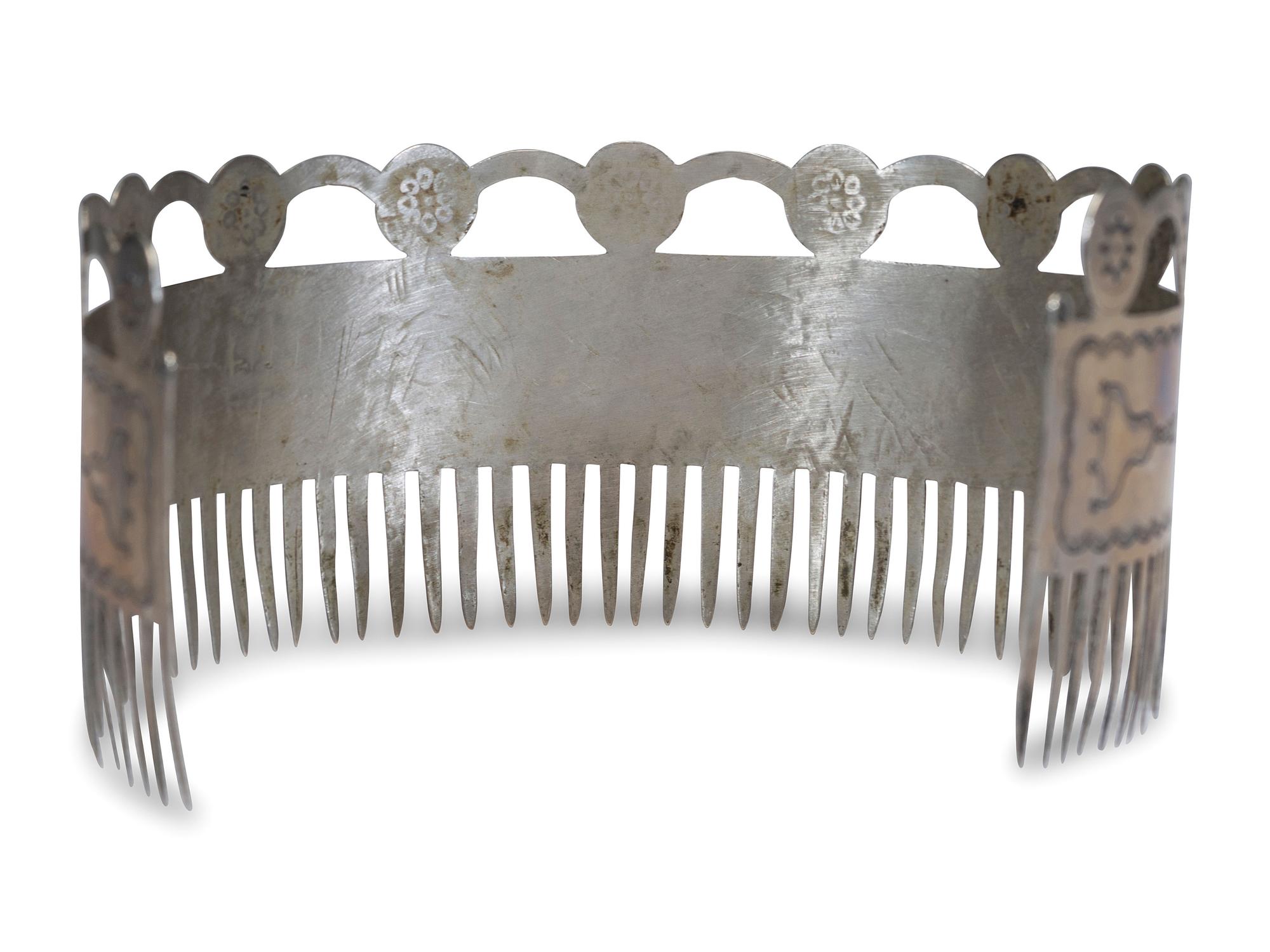 Menominee German Silver Hair Comb